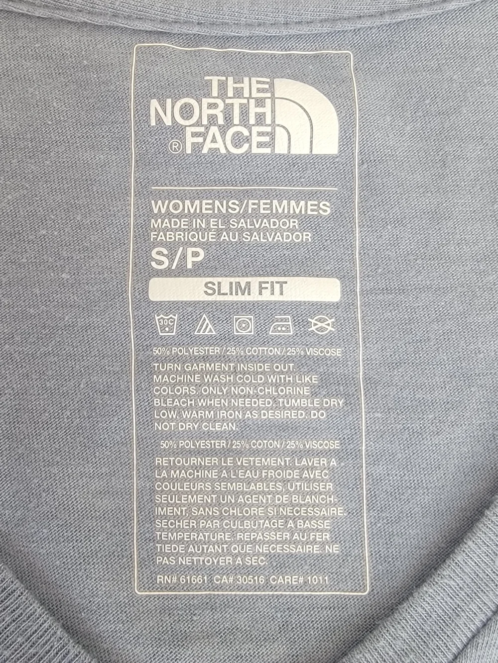 The North Face Bears Graphic V-Neck Tee Tri-Blend Light Blue Women's Size Small - Picture 6 of 11